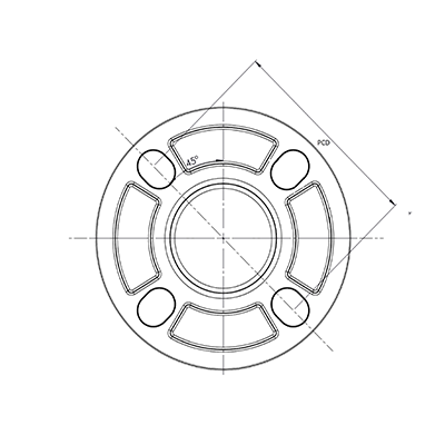 Sch 80 flange with gasket open