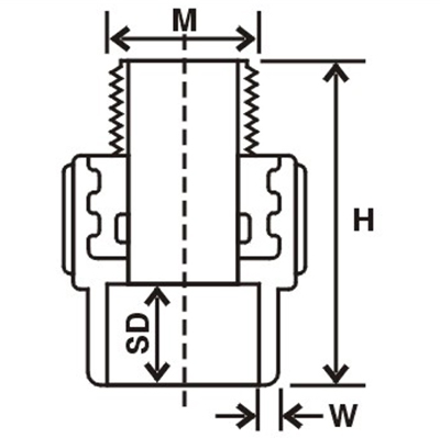 ASTM reducing male threaded adapter