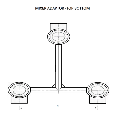 Top Bottom 6' & 7' - Wall Mixer Diagram | CPVC Pipes