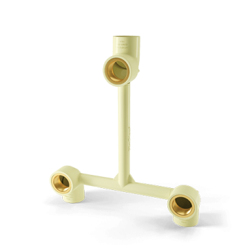 Top Bottom 6' & 7' - Wall Mixer Diagram | CPVC Pipes