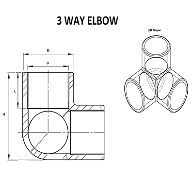 3 Way Elbow Diagram | CPVC PIPES