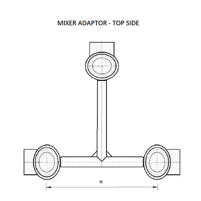 Top Side 6' & 7' - Wall Mixer Diagram | CPVC Pipes