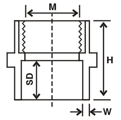Astm reducing male thread adapter