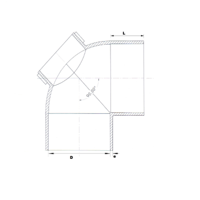 Double Socket Bend with Door Diagram - SWR Pipe